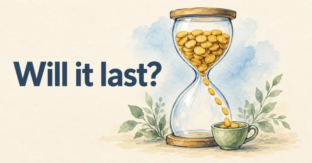 How long will my savings last when I take a monthly income from them
