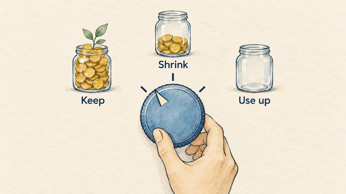 Choosing whether to keep, shrink or use up your savings with monthly withdrawals